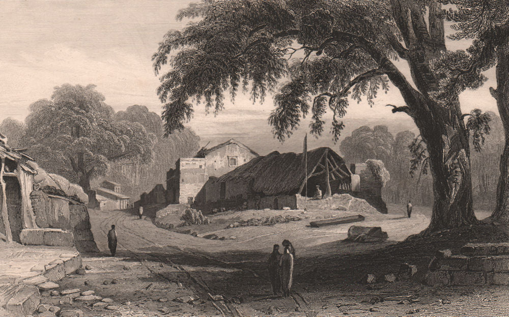 BRITISH INDIA. The Pass of Makundra 1858 old antique vintage print picture